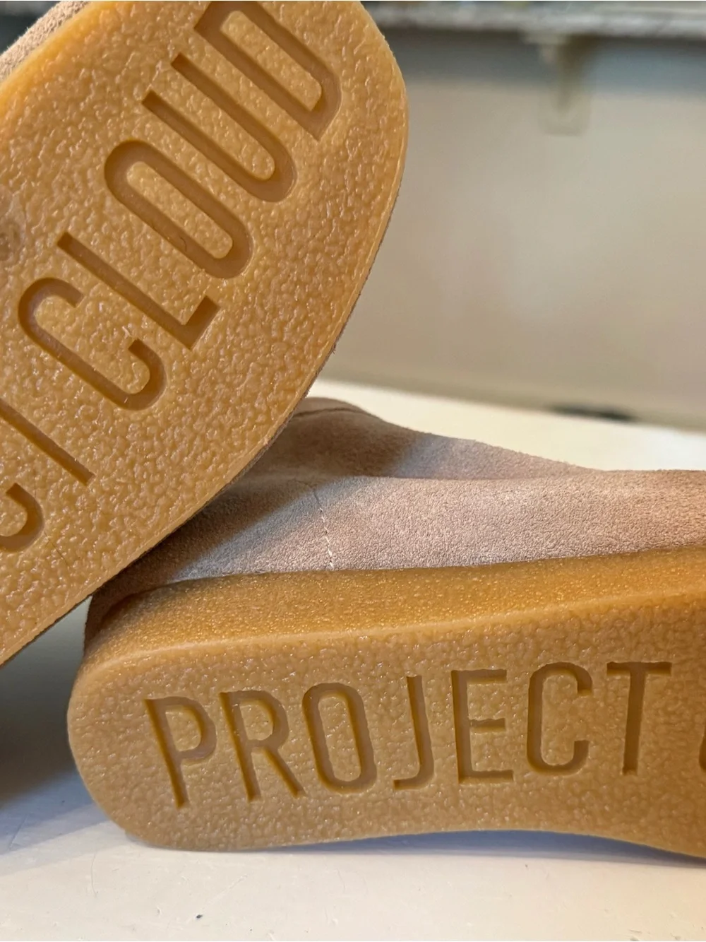 Project Cloud Kids Suede Moccasin Boots in Tan